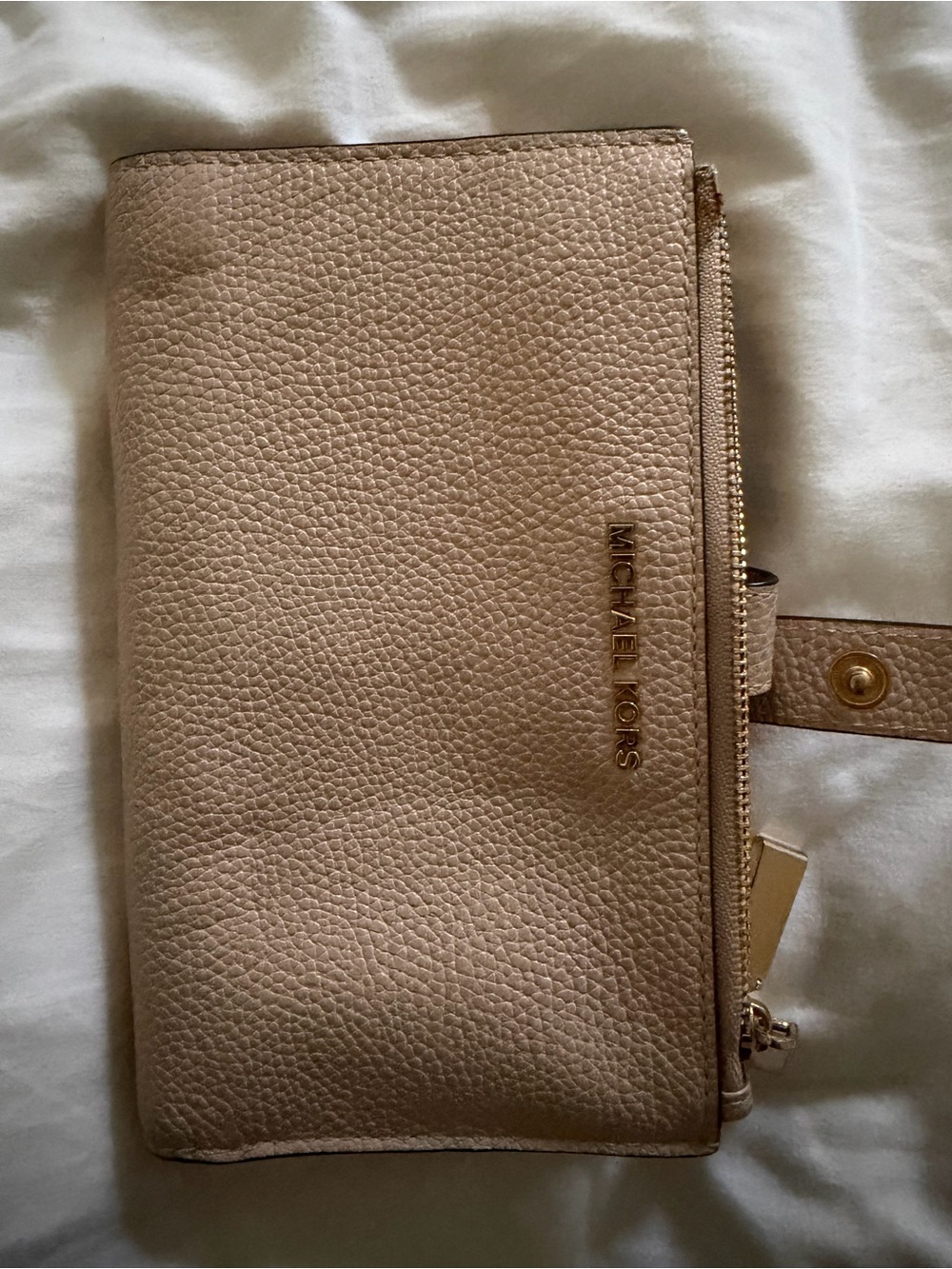 Michael Kors Pebbled Leather Wristlet - Nude Pink